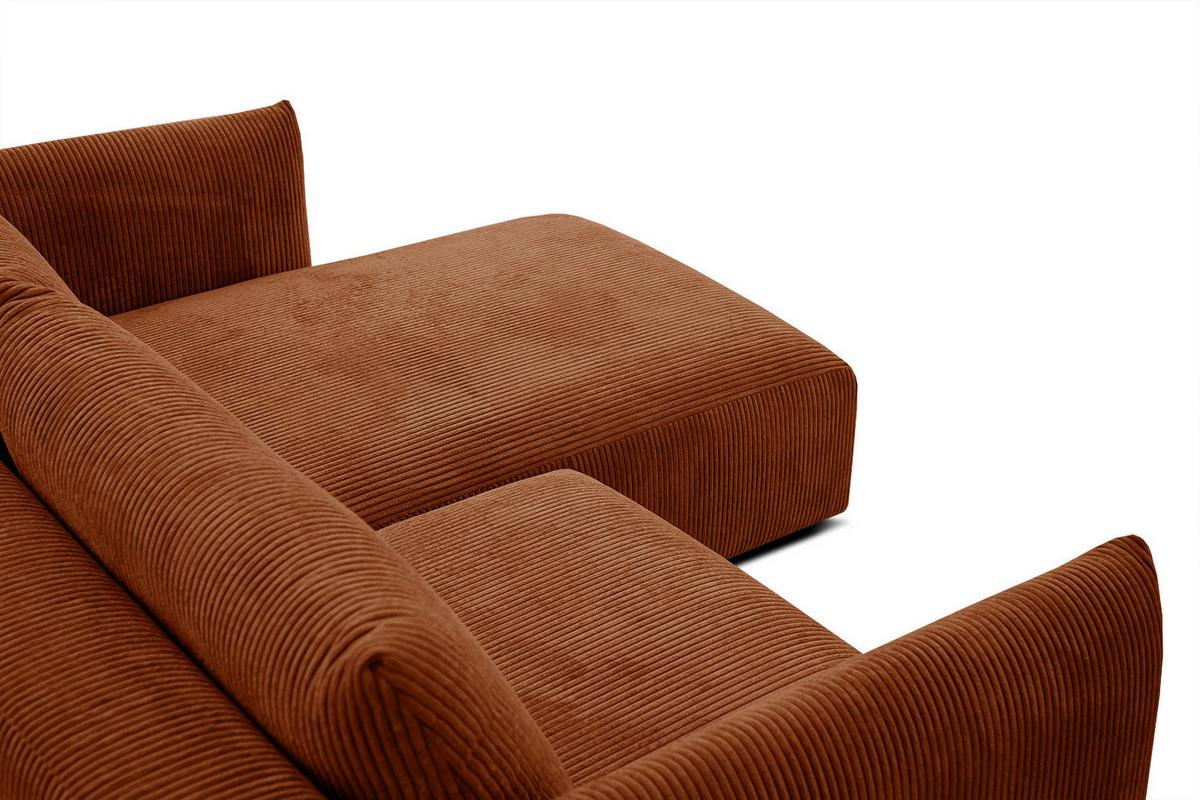 ECKSOFA TAUER 3-Sitzer, orange - Schwarz/Orange, Holzwerkstoff/Kunststoff (206/173cm) - Wozimo