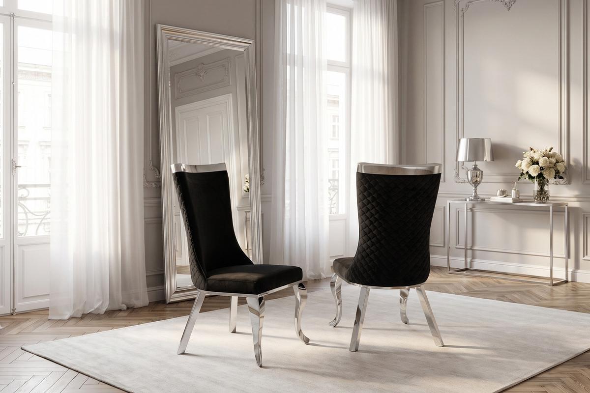 ESSZIMMERSTUHL SELENA Schwarz Velvet (1er-Set) - Schwarz, Textil (54/109/64cm) - KAWOLA