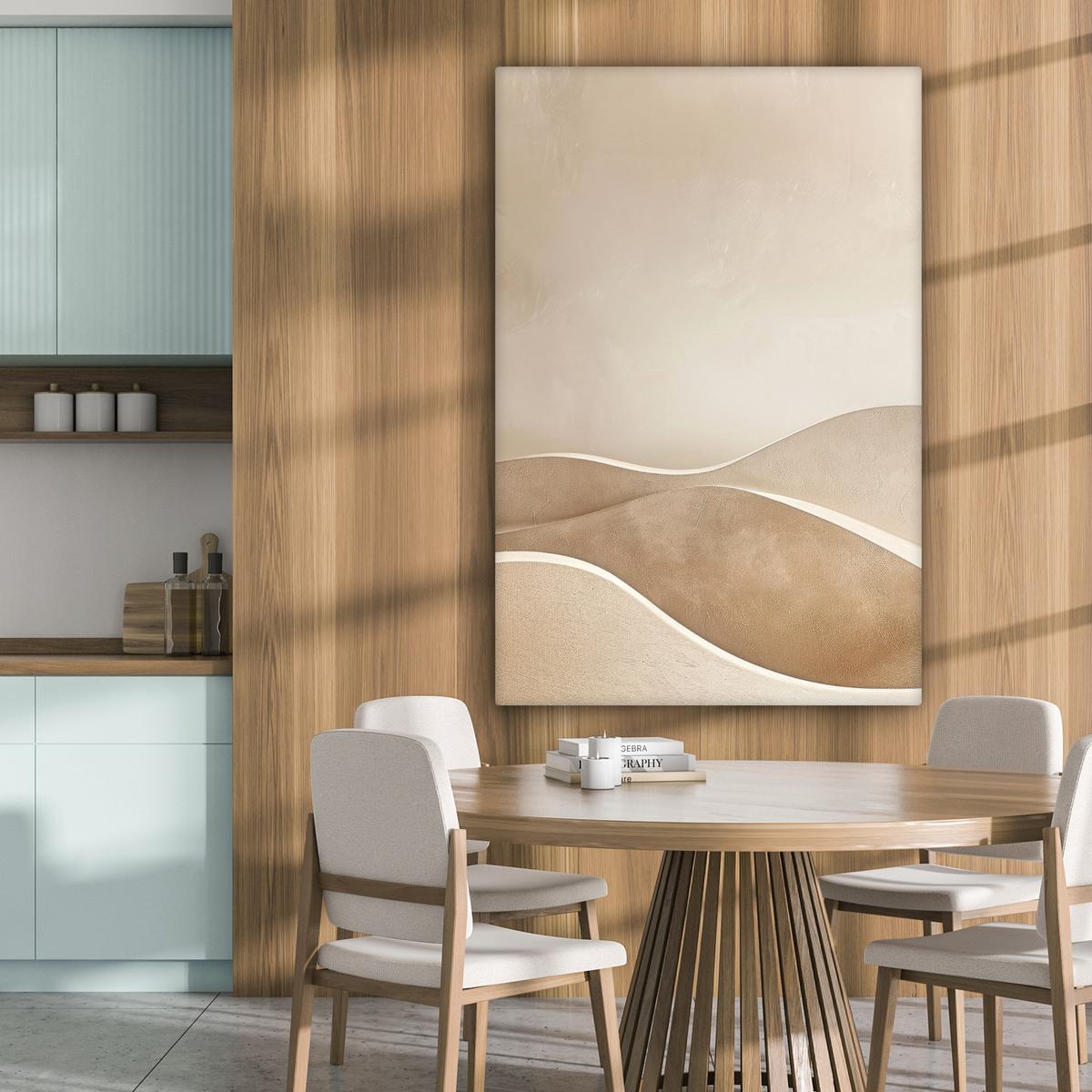 LEINWANDBILD Beige - Natur - Abstrakt - Modern Deko Groß 90x140 cm - Beige, Textil (90/140cm) - MuchoWow