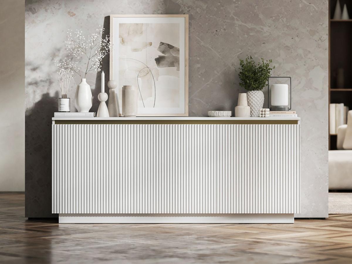 KOMMODE Selene 3D Weiß Matt Glamour 167 cm - Weiß, Holzwerkstoff (166.8/71.4/35cm) - Meble Lindner