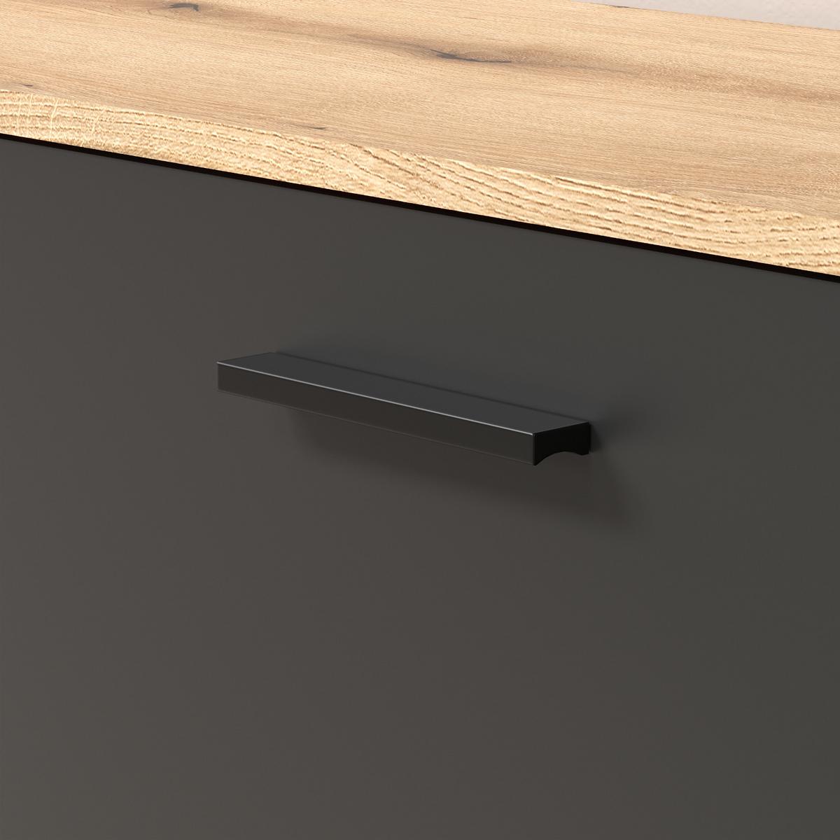 GARDEROBENBANK grau, Evoke Eiche 80 cm, Schuhbank mit 4 Fächern - Eichefarben/Anthrazit, Holzwerkstoff/Kunststoff (80/48/36cm) - Top.Furn