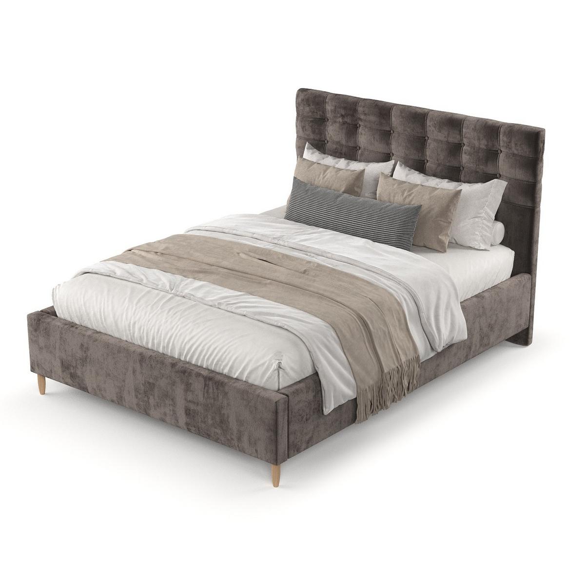 POLSTERBETT Soma 160/200 cm Braun im Lotta Stoff - Naturfarben/Braun, Holz/Holzwerkstoff (160/200cm) - AltaBeds