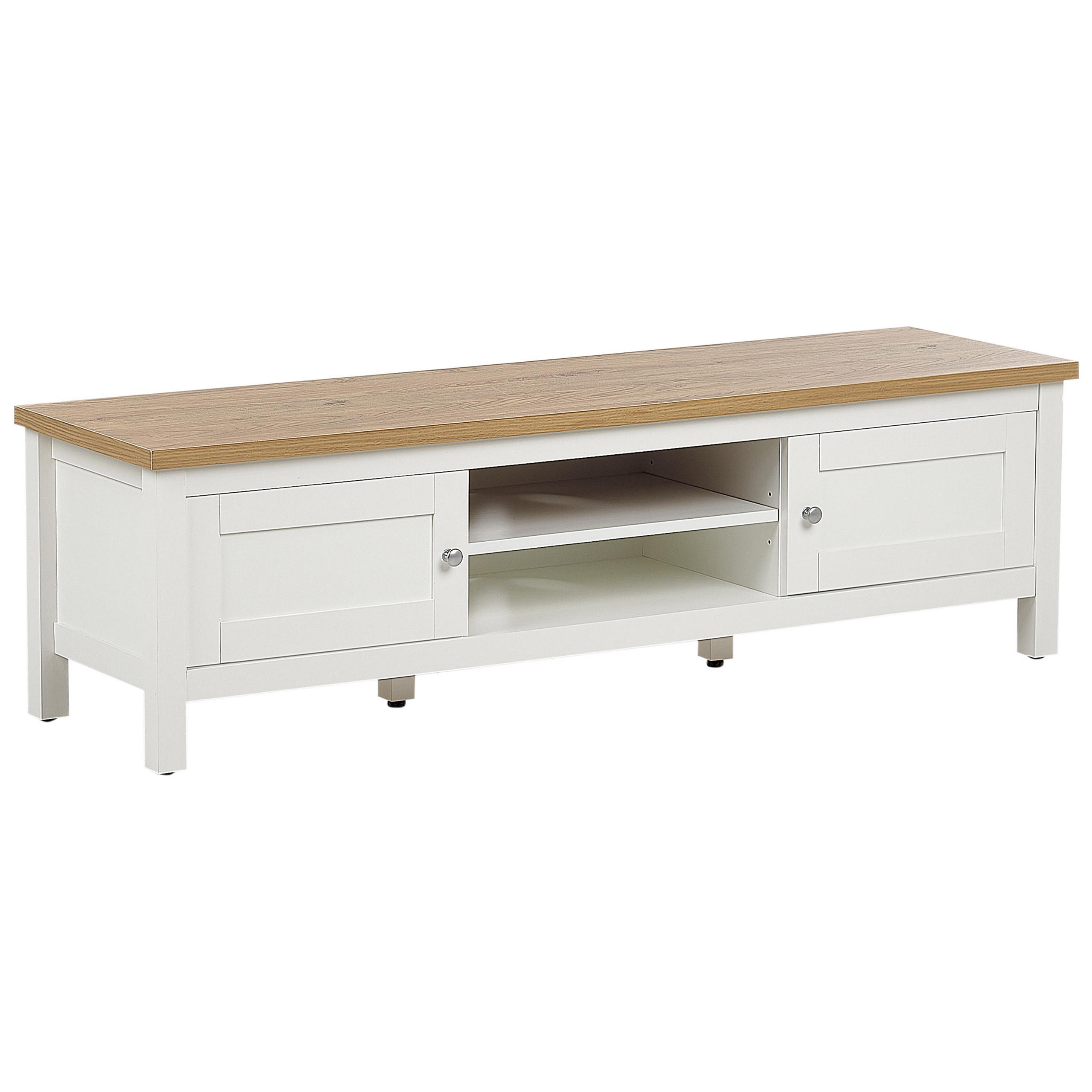 TV-MÖBEL Cremeweiß Atoca - Creme/Weiß, Holzwerkstoff (140/41/39cm) - Beliani
