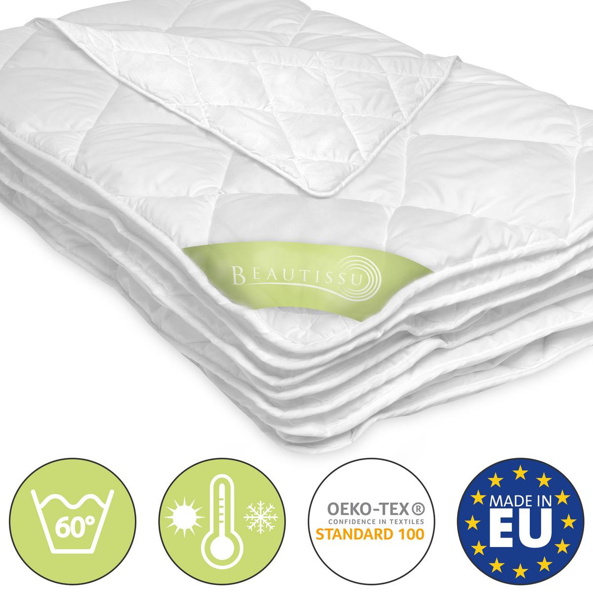 BETTDECKE BeauNuit JD 135/200 cm 4 Jahreszeiten - Weiß, Textil (135/200cm) - Beautissu 