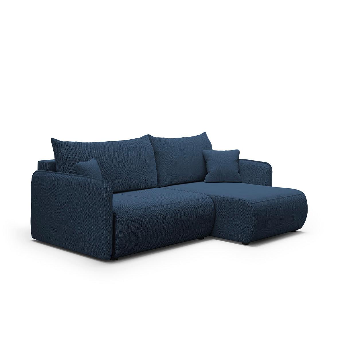 ECKSOFA Claudio 3 Sitzplätze Dunkelblau - Blau, Holz (207/148cm) - Petits-meubles