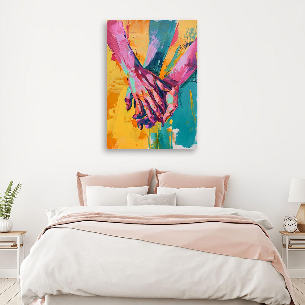 LEINWANDBILD Berührung Liebe Romantisch 80x120cm - Multicolor, Textil (80/120cm) - Feeby