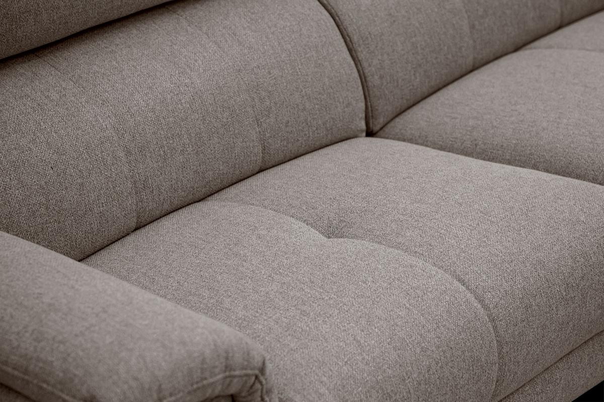 RELAXSOFA MATERA 3-Sitzer mit 2 Relaxfunktionen, taupe - Taupe/Schwarz, Holzwerkstoff/Textil (212/82/103cm) - Wozimo