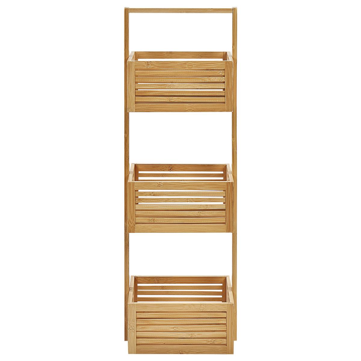 REGAL Bambusholz Hellbraun Waverly - Hellbraun, Holz (27/80/20cm) - Beliani