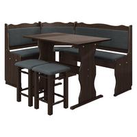 ECKBANKGRUPPE Mini - Dunkelgrau/Nussbaumfarben, Holz (145/87/105cm) - MIRJAN24