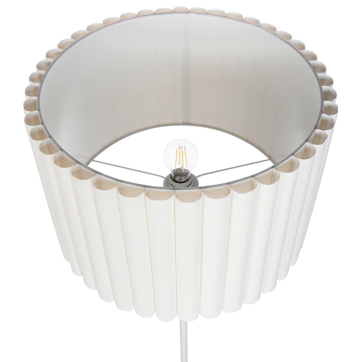 STEHLAMPE Beige Lourens - Beige/Weiß, Metall (46/46/154cm) - Beliani