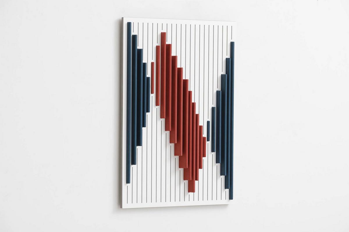 HOLZBILD Rot 47/60 cm - Rot/Weiß, Holz (4.25/60cm) - KUNSTLOFT