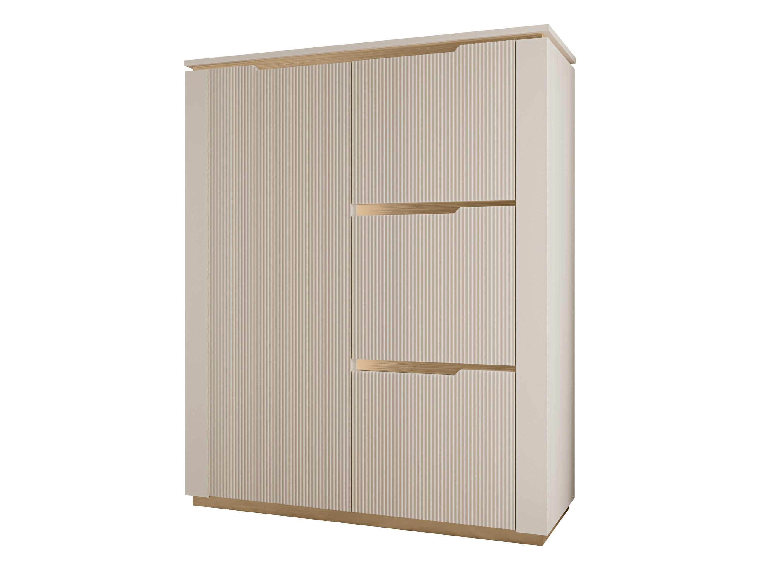 KOMMODE Hilafin 4D - Sandfarben/Goldfarben, Holzwerkstoff/Kunststoff (106/131/40cm) - MIRJAN24