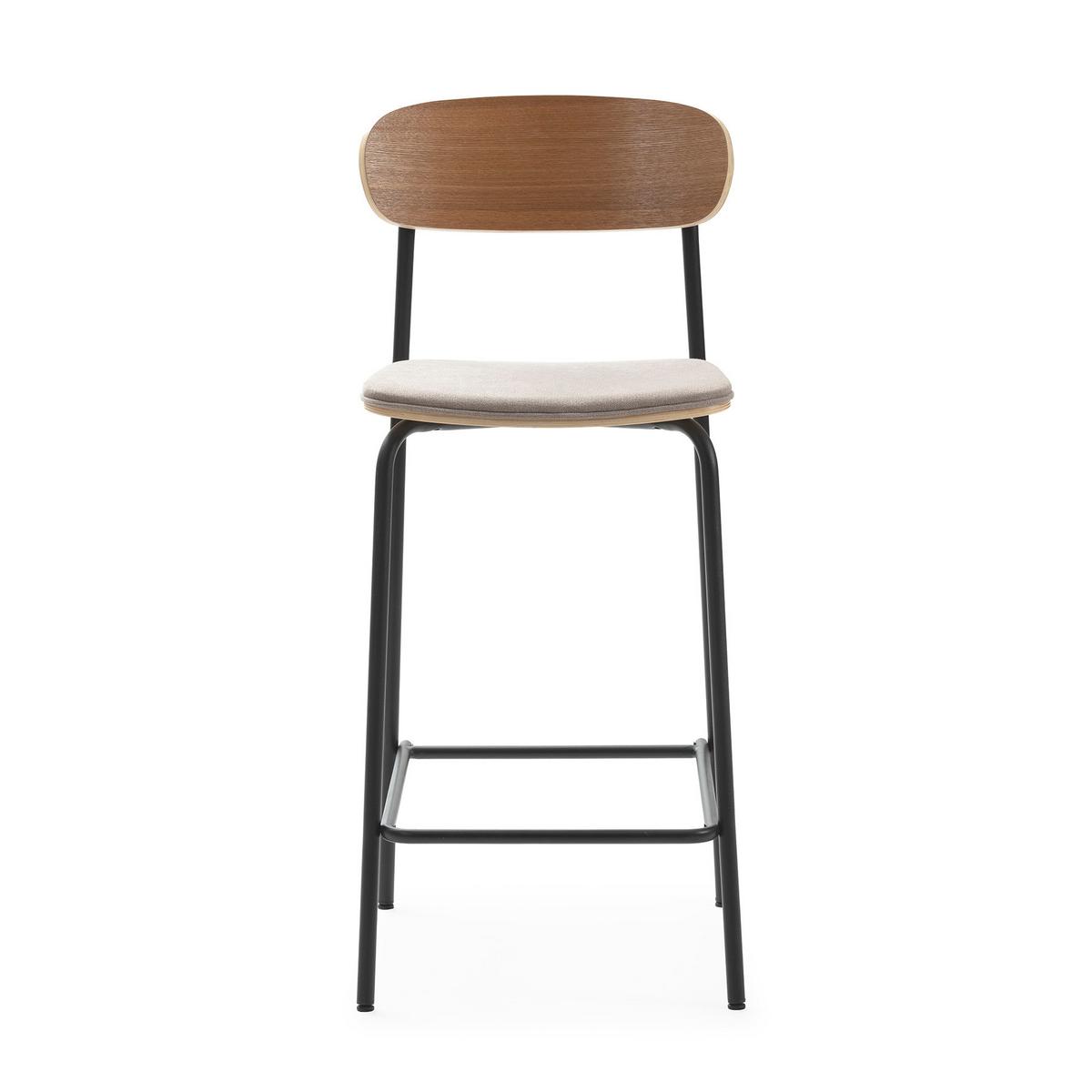 BARHOCKER (Set aus 2) aus Stoff mit schwarzen Metallbeinen - adriana 42/48/66 cm - Schwarz, Textil (48/66/42cm) - Drawer