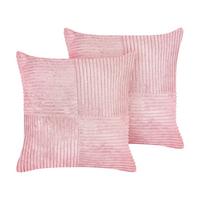 DEKOKISSEN CORD 2er-Set Rosa 43/43 cm Millet - Pink, Textil (43/43cm) - Beliani