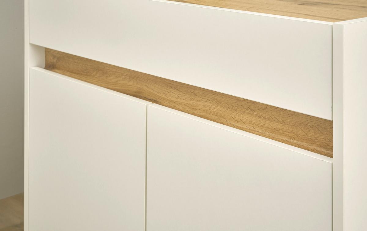 STANDCONTAINER Weiß, Eiche Wotan 80 x 70 cm, Büro Kommode mit Schubkasten, Schreibtischhöhe - Eichefarben/Eiche Wotan, Holzwerkstoff/Kunststoff (80/70/40cm) - Furn.Design