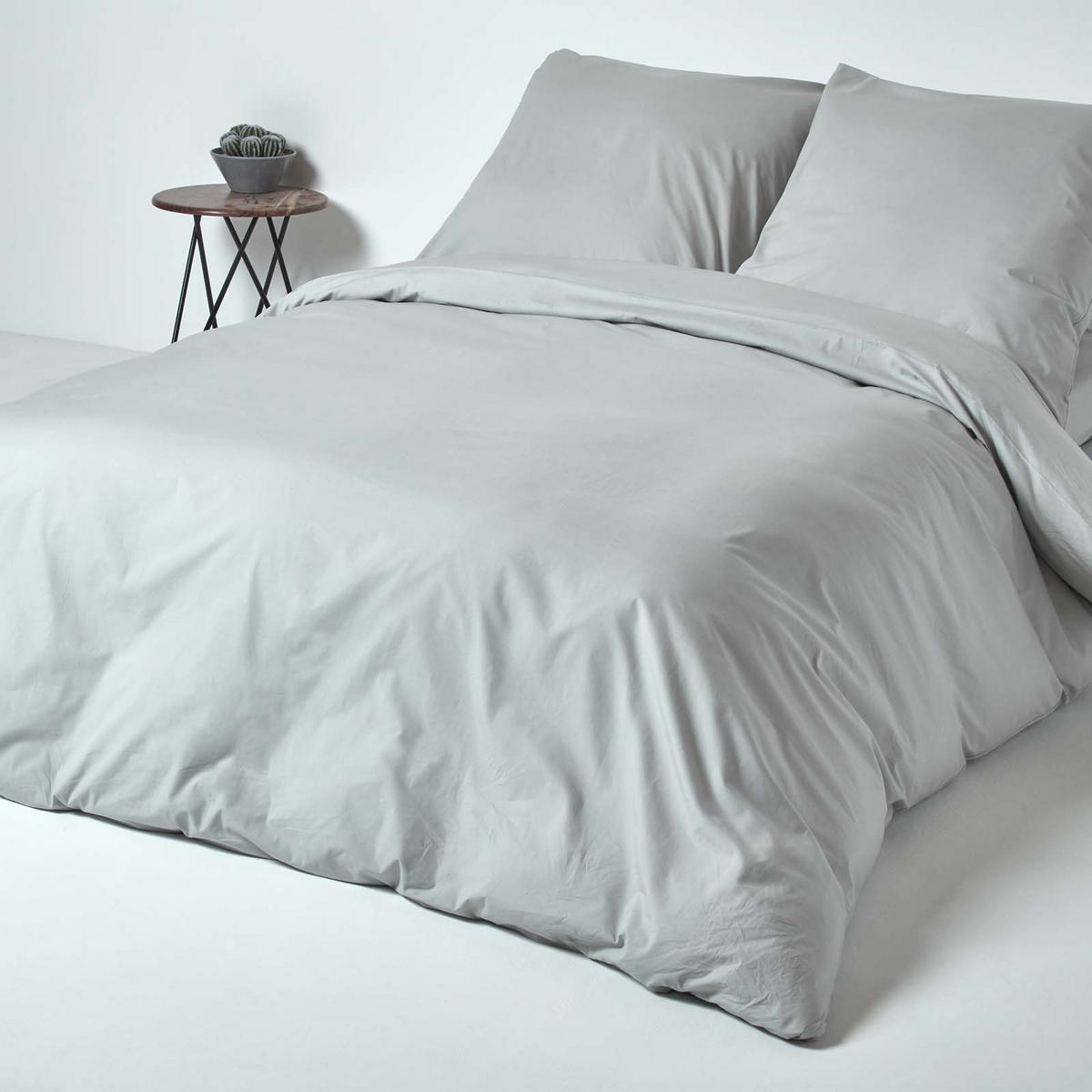 BETTWÄSCHE Perkal Fadendichte 200 - Grau, Textil (155/220cm) - Homescapes
