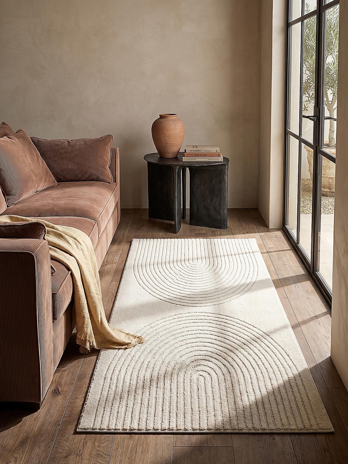 TEPPICHLÄUFER Geometrisch MUOTA Polypropylen Creme 80 x 150 cm - Beige, Textil (80/150cm) - KADIMA DESIGN