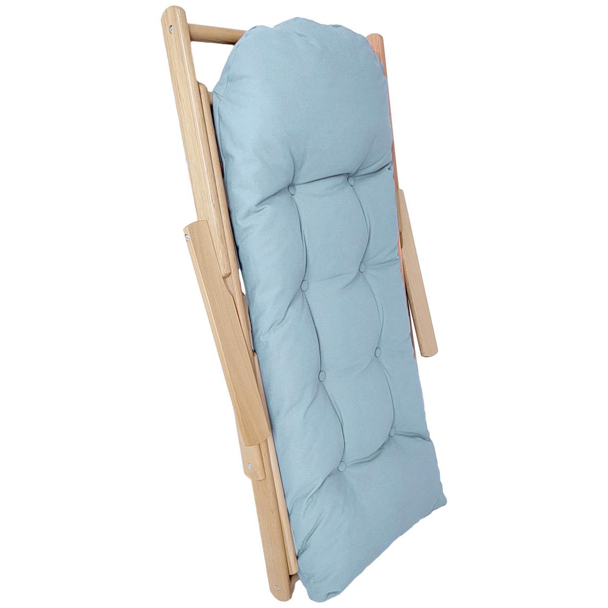 RELAXSESSEL Klappbar mit Polsterung Grau - Hellgrau, Holz (89/96/71cm) - HOMCOM