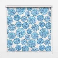 INNENROLLO - Fensterrollo - Rollo - 80x180 cm - Blaue Blütenblattkreise - Blau, Kunststoff (80/180/0.5cm) - TULUP