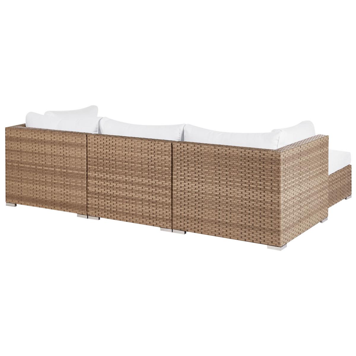 LOUNGE-SET 4-Sitzer Naturfarben Sano - Naturfarben/Weiß, Kunststoff - Beliani