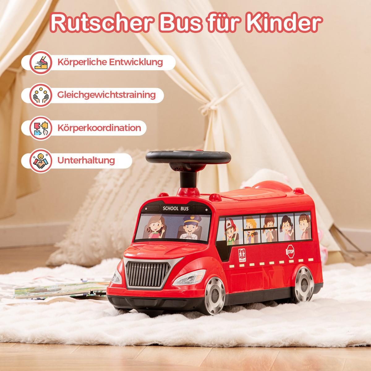 RUTSCHAUTO Rot - Rot, Kunststoff (55/36/23cm) - COSTWAY