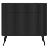 KOMMODE Ovarlo Schwarz mit Metallbeinen 93 cm - Schwarz, Holzwerkstoff/Metall (93.2/83.8/38cm) - Selsey