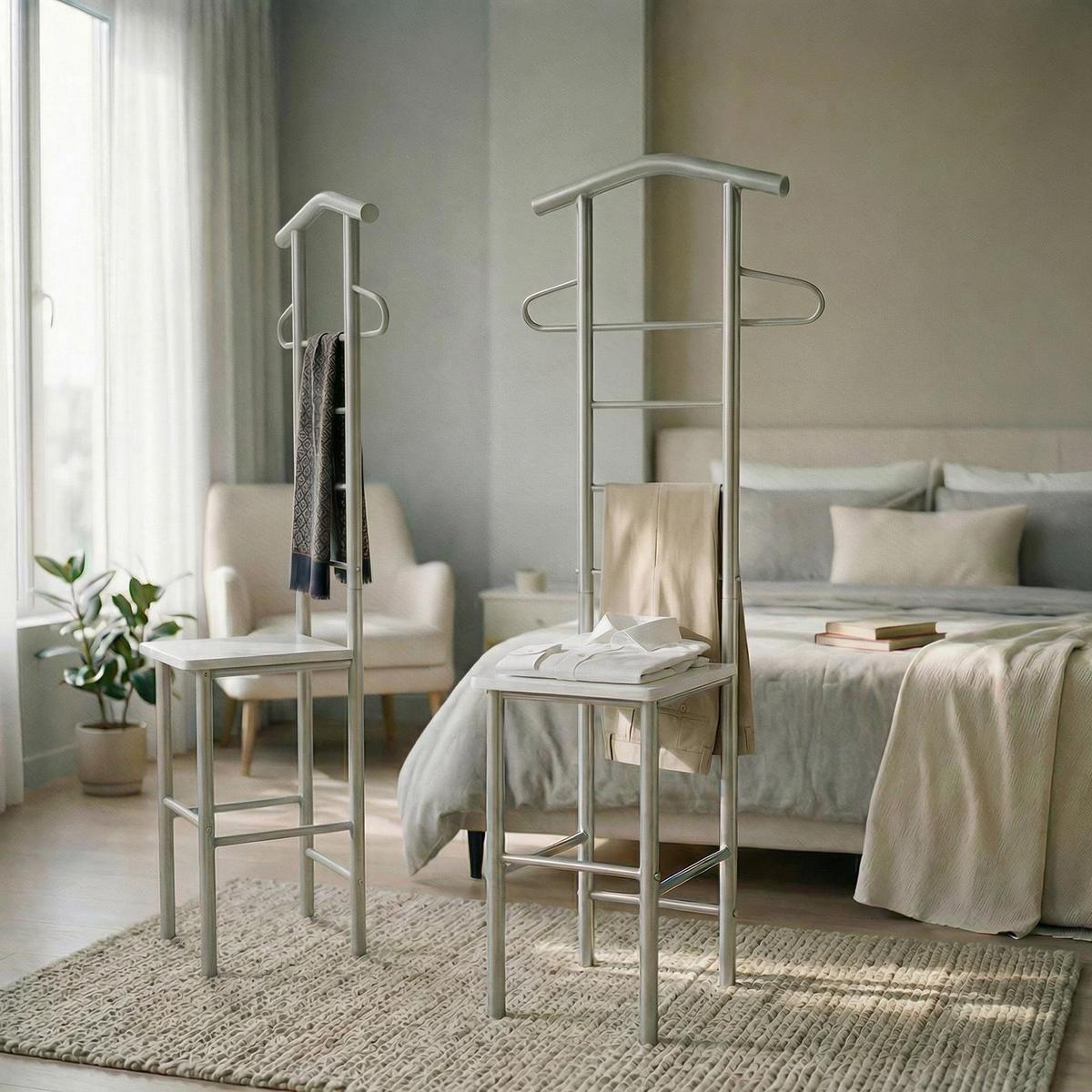 HERRENDIENER JIVO 2er-Set weiß - Weiß, Metall (53/121/47cm) - CARO-Möbel
