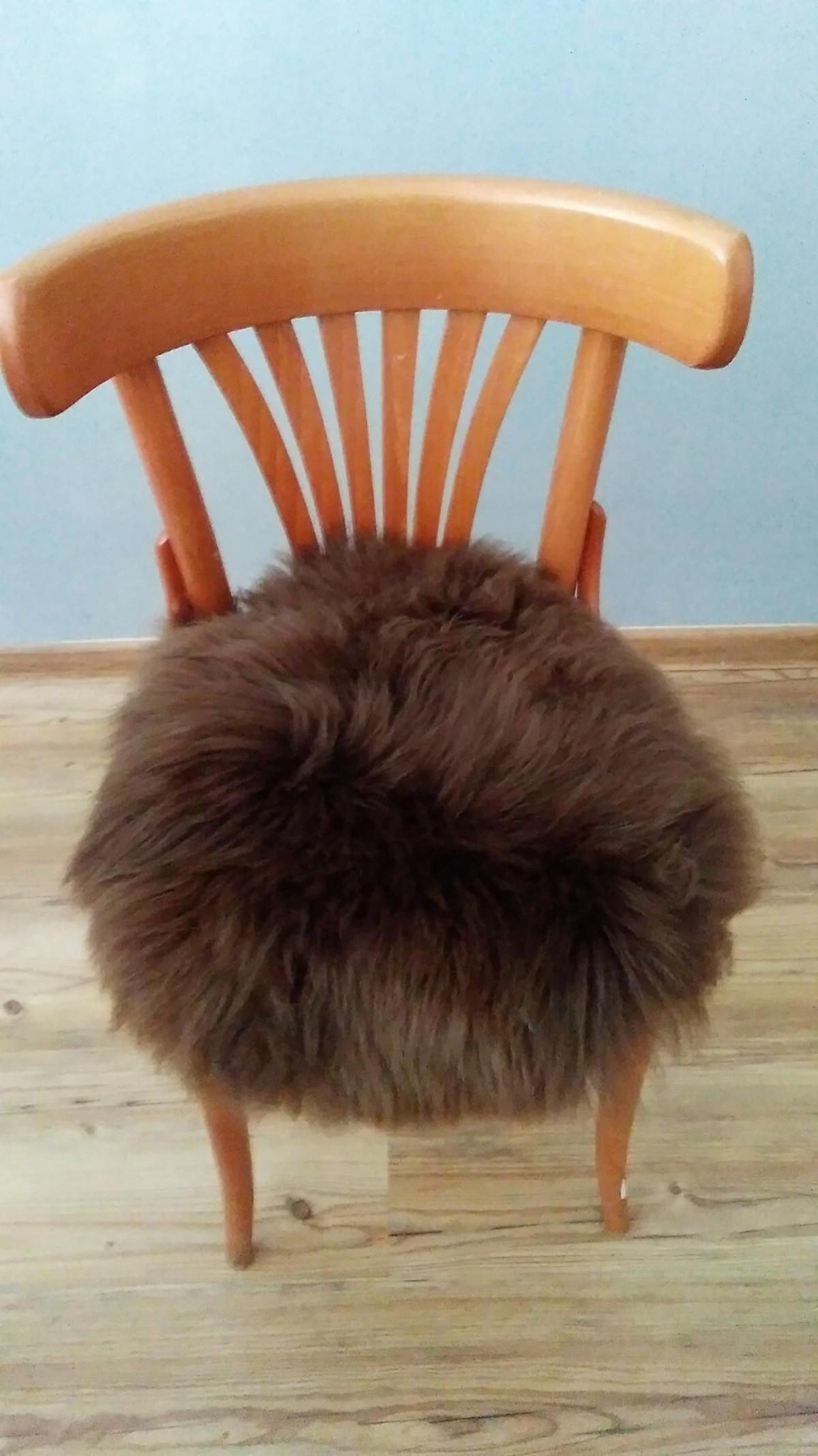 SITZAUFLAGE Lammfell Stuhlauflage Naturfell Oval 60/40 cm - Braun, Fell (40/60cm) - Provellus