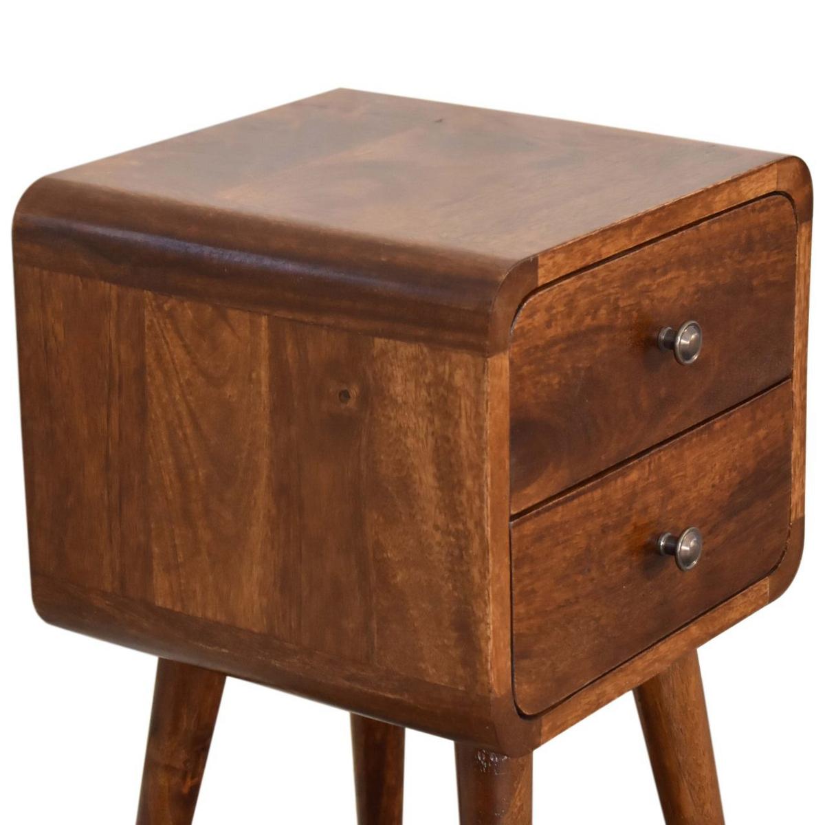 NACHTTISCH aus Massivholz - Messingfarben/Braun, Holz/Metall (30/55/30cm) - Artisan Furniture