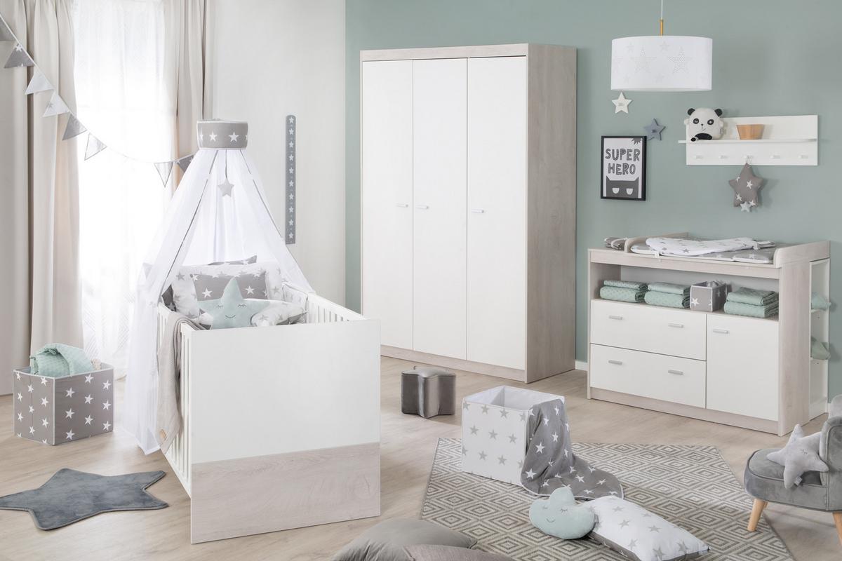 BABYZIMMER-SET Julia 3-teilig - Weiß, Holzwerkstoff (78/80/142cm) - Roba