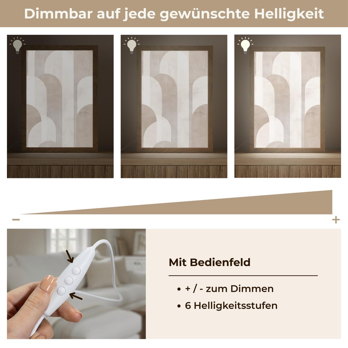 TISCHLEUCHTE Abstrakte Bögen - Modern - Beige 20x30 cm - Buche Kolonial, Holzwerkstoff (8/20/30cm) - OnlyWow