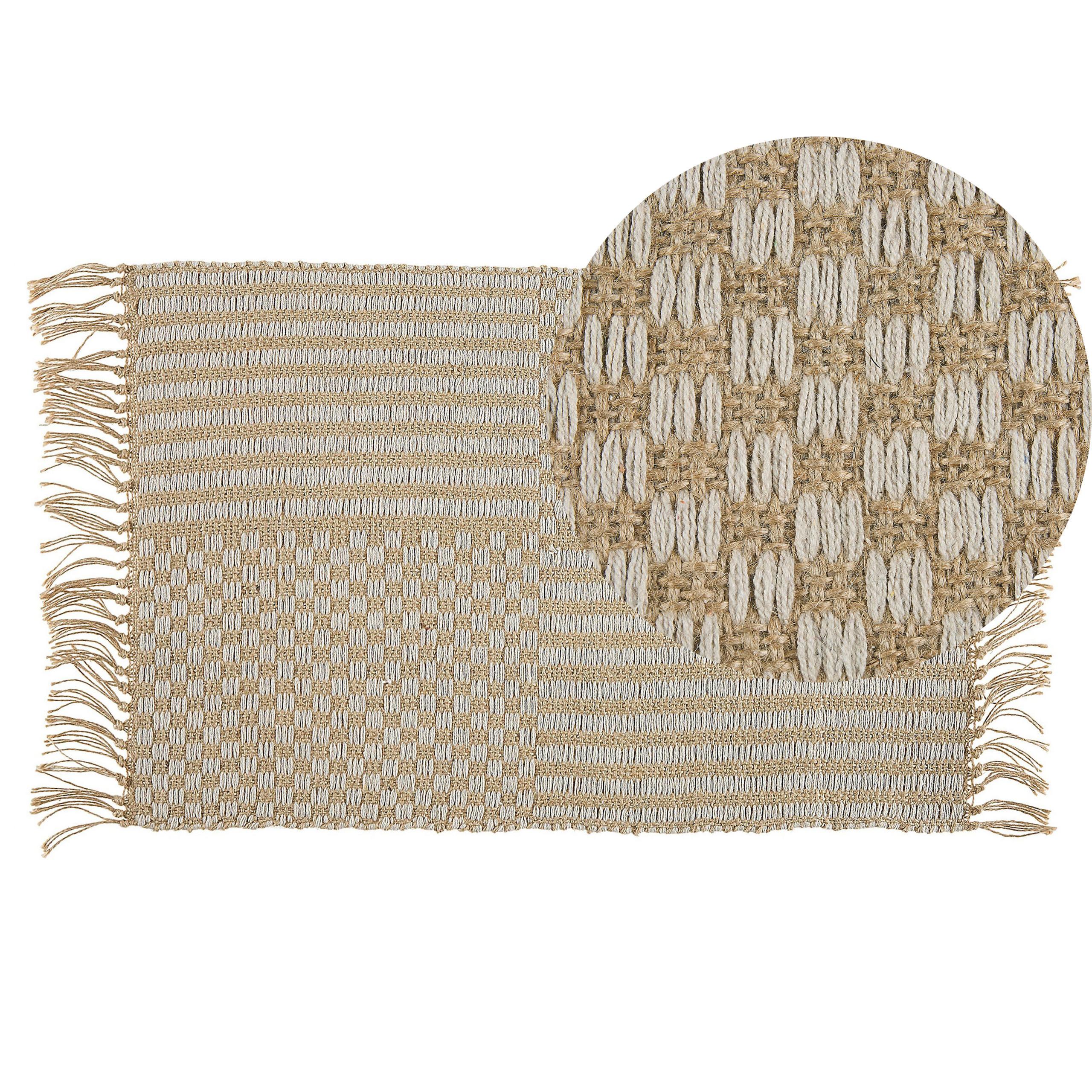 KURZFLOR-TEPPICH Adabag 80/50 cm - Beige, Naturmaterialien (50/80cm) - Beliani