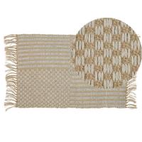 KURZFLOR-TEPPICH Adabag 80/50 cm - Beige, Naturmaterialien (50/80cm) - Beliani