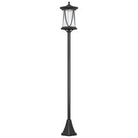 SOLAR Gartenlaterne 127 cm Gartenlampe mit Kaltweiß LED Licht für Außen, Schwarz - Schwarz, Kunststoff (17/17/127cm) - Outsunny