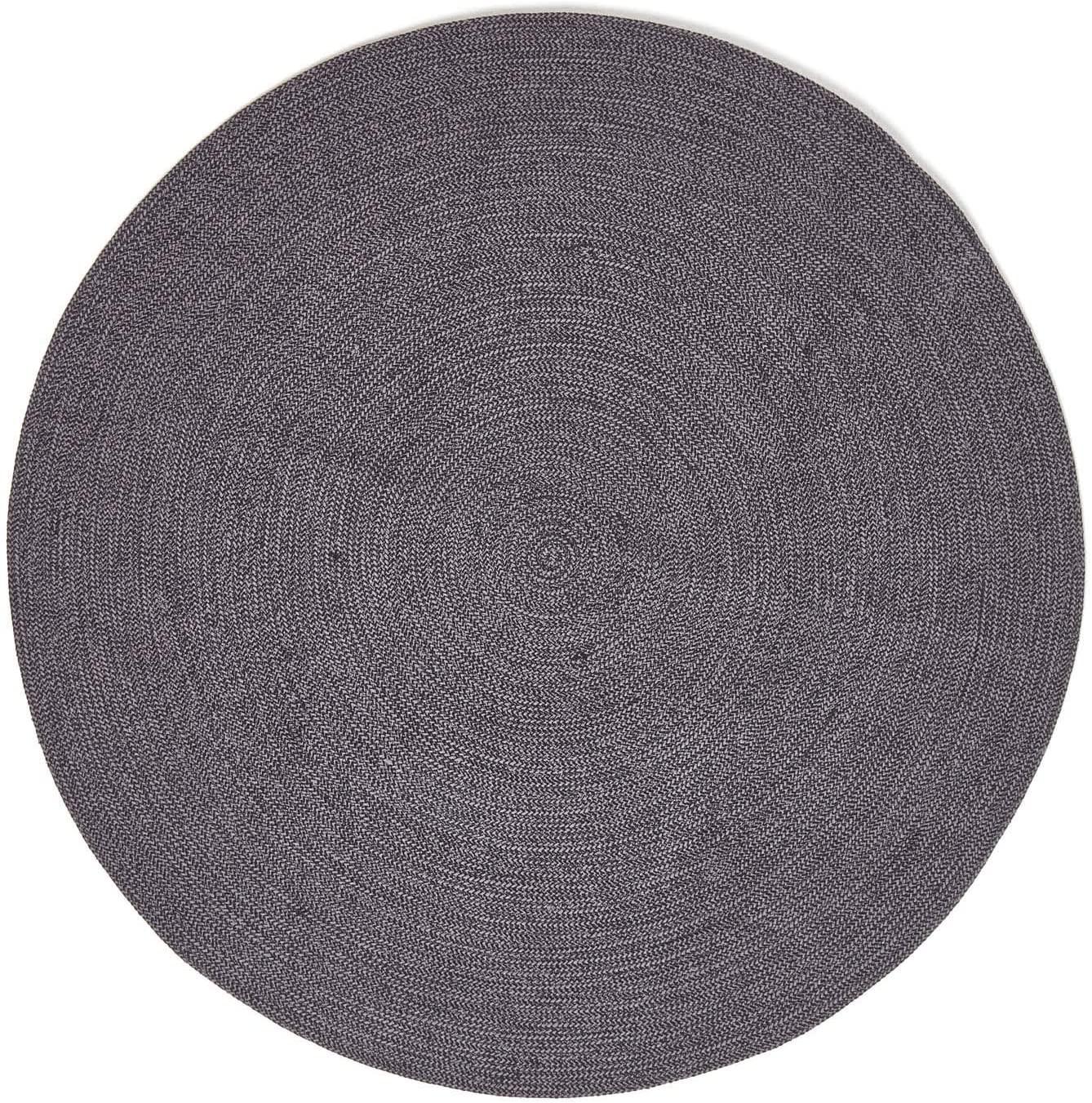 TEPPICH Melange geflochten rund 200 cm - Schwarz, Textil (200/200cm) - Homescapes