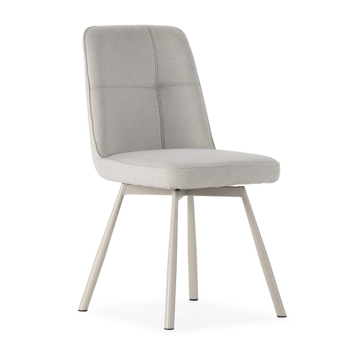 ESSZIMMERSTÜHLE 4er Set 56/46/49,5 cm - Creme, Textil (56/49.5/75.5cm) - Calicosy
