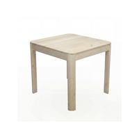ESSTISCH CHARENTE, Mango Massivholz, handgefertigt, Weiß-Mango, 80 x 80 x 76 cm - Beige/Weiß, Holz (80/80/76cm) - KADIMA DESIGN