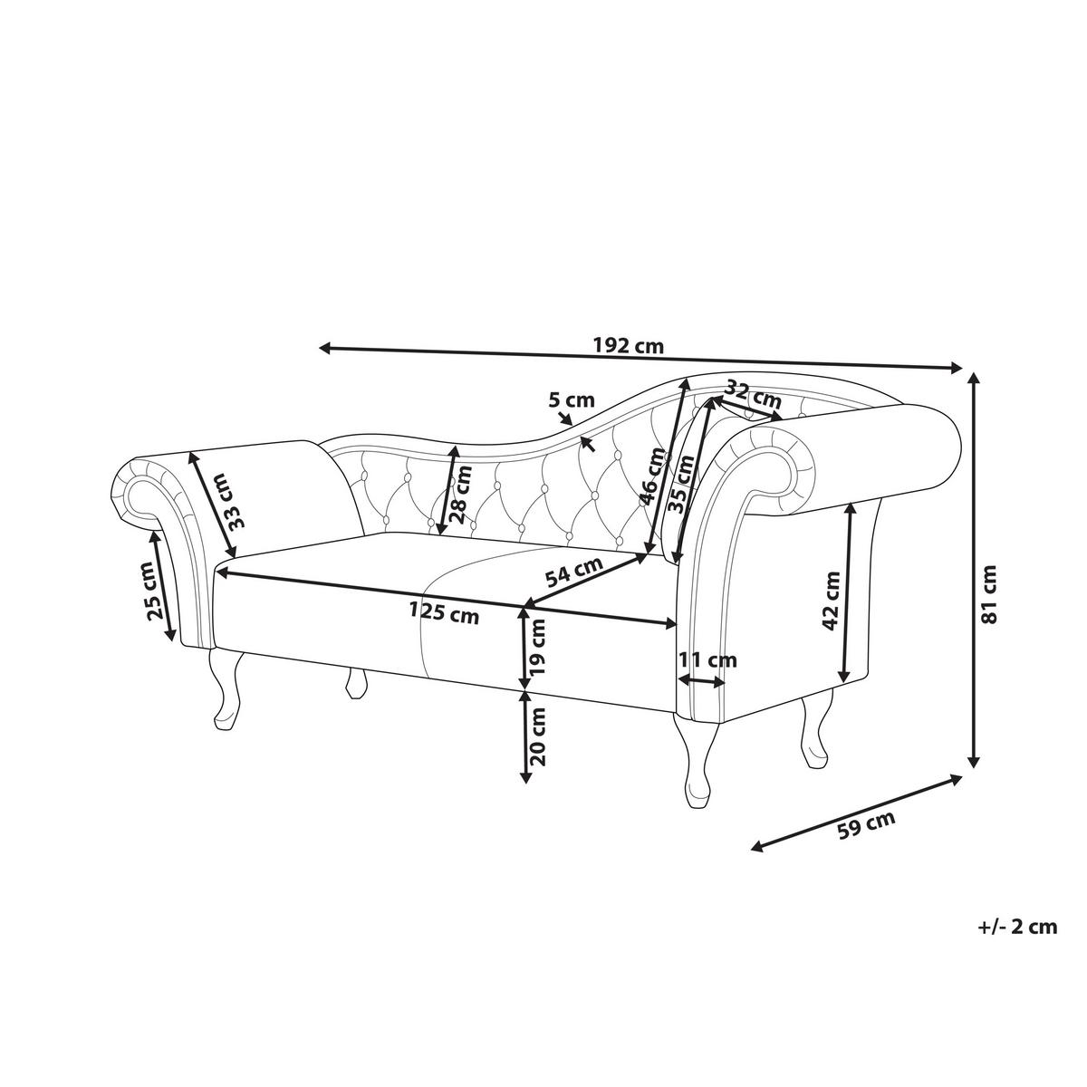 CHAISELONGUE-RECHTSSEITIGE Samtstoff Grau mit Kissen Lattes Ii - Dunkelgrau/Braun, Textil (192/81/59cm) - Beliani