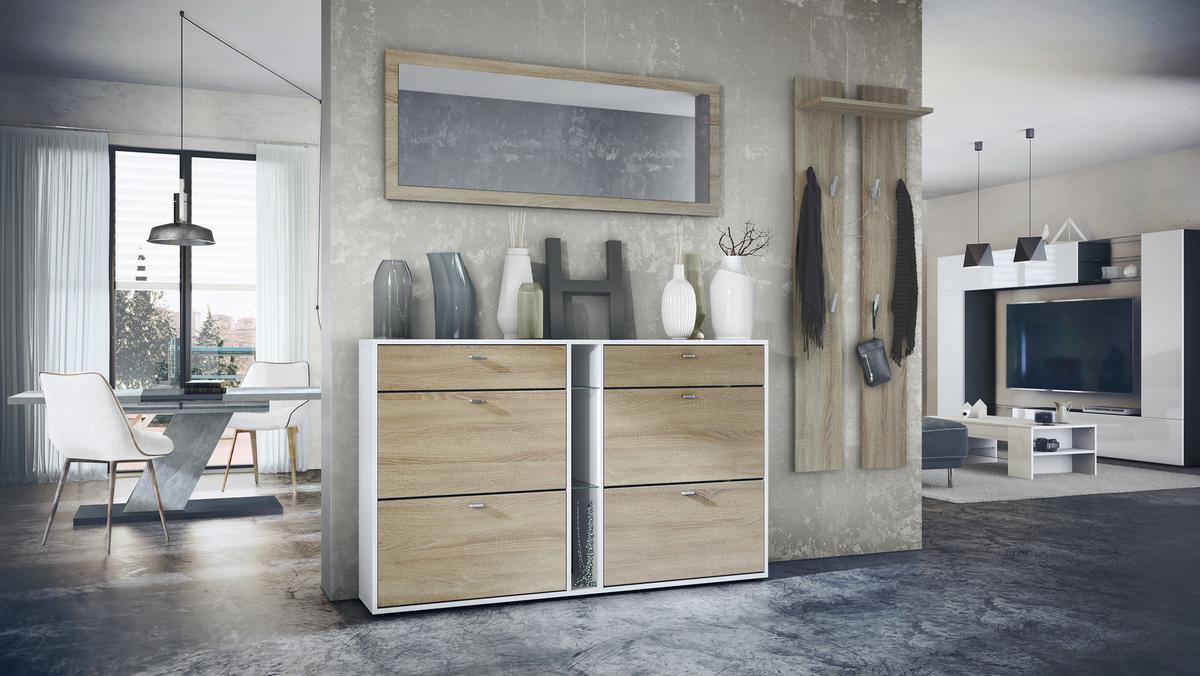 GARDEROBE Orlando Eiche sägerau - Eiche San Remo, Holzwerkstoff (215/210/28cm) - Vladon
