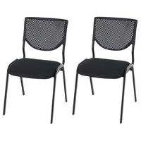 BESUCHERSTUHL Schwarz 2er-Set - Schwarz, Textil (49/83/58cm) - MCW