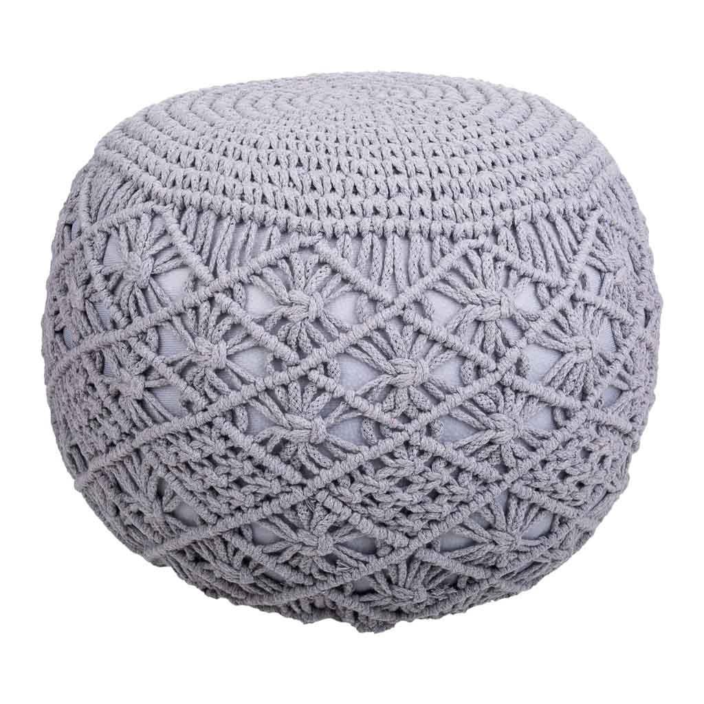 POUF aus Baumwolle, grau, 45x40cm - Grau, Textil (45/40/45cm) - Wanderlust