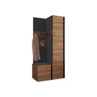 GARDEROBEN-SET Orion XXIV - Anthrazit/Nussbaumfarben, Holzwerkstoff/Kunststoff (82/186/46cm) - MIRJAN24