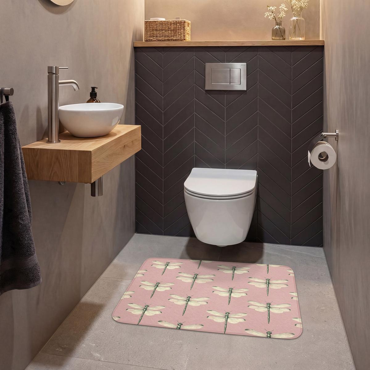 WC-VORLEGER Lillibells - Muster - Rosa Toilettenteppich 80x50 cm - Rosa, Textil (80/1cm) - OnlyWow