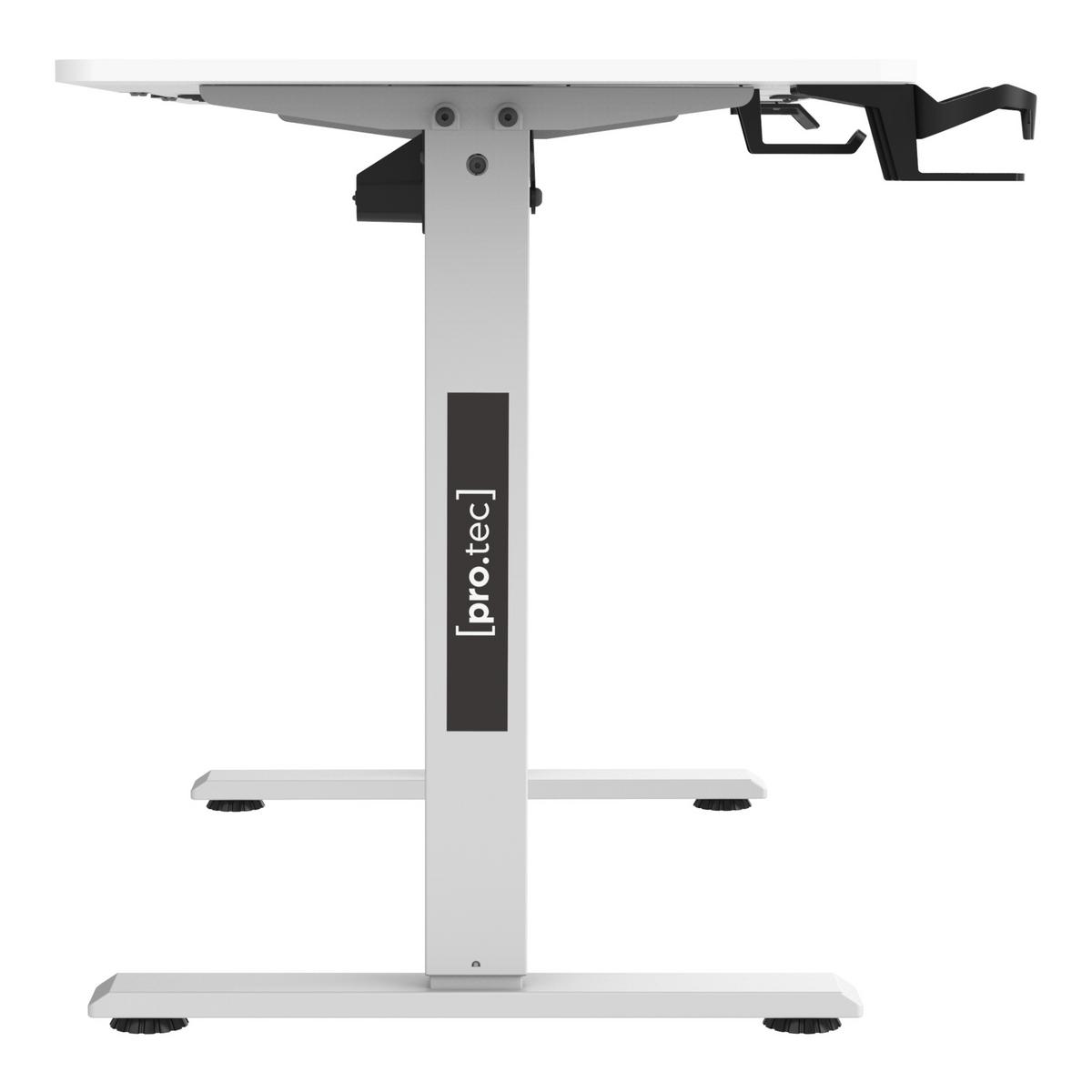 VERSTELLBARER TISCH Stryn - Schwarz/Weiß, Holzwerkstoff/Metall (60/120/117cm) - pro.tec