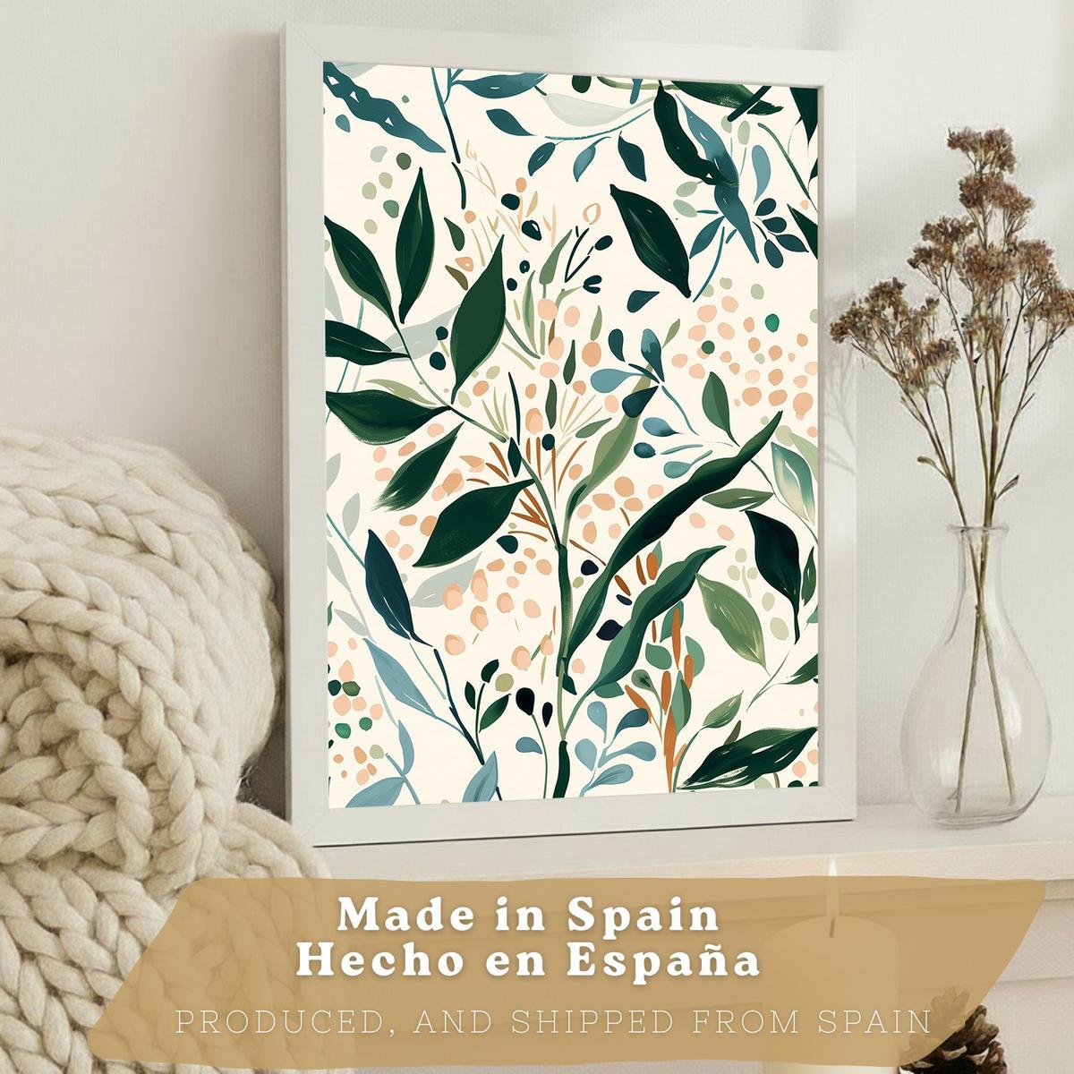 POSTER 3er-Set Wandbilder Floral Landschaft modern Wohnzimmer Deko, Schlafzimmer, Küche, Badezimmer Weißer Rahmen A3 - Weiß, Papier (29.7/1/42cm) - Nacnic