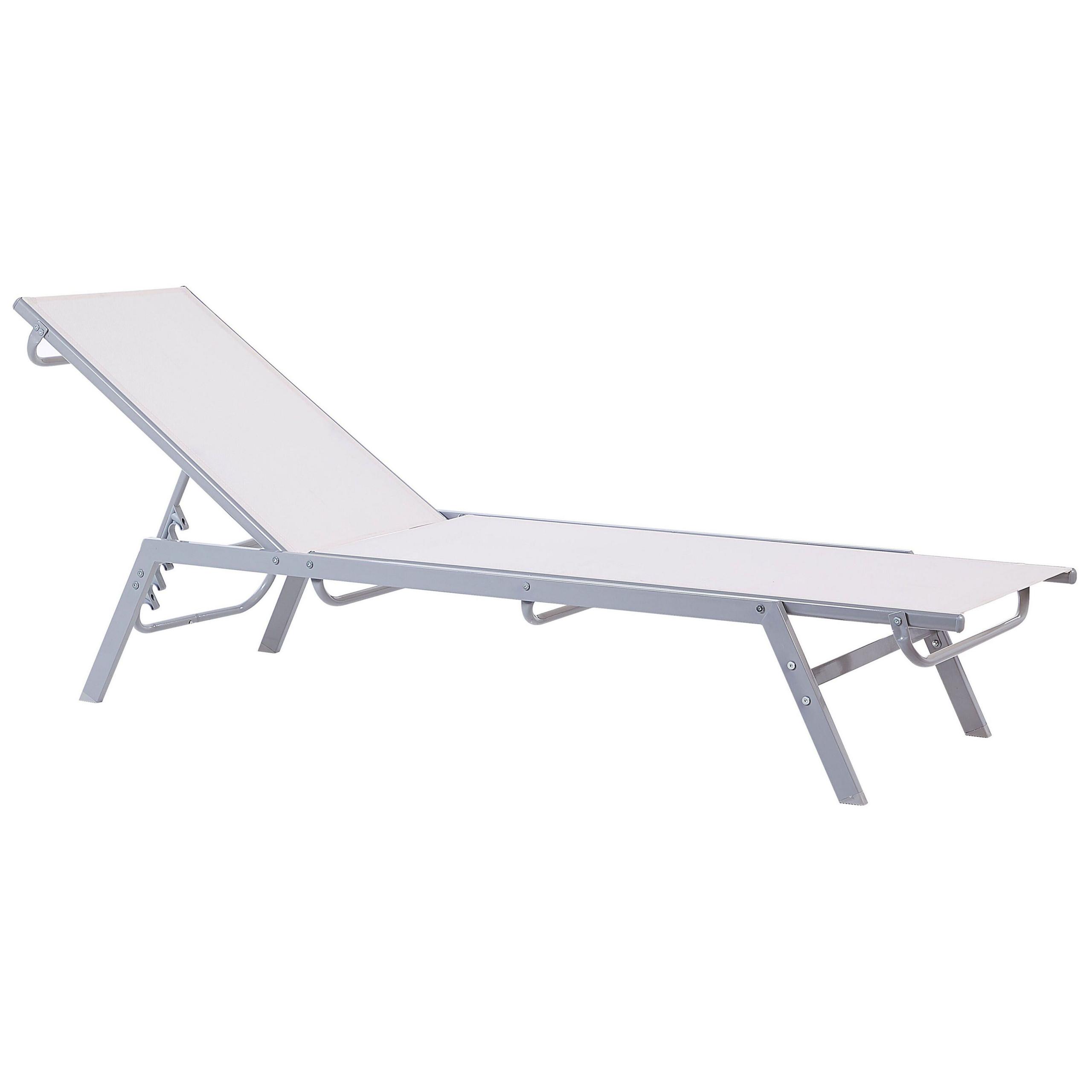 GARTENLIEGE Weiß Noli - Weiß, Metall (53/32/154cm) - Beliani