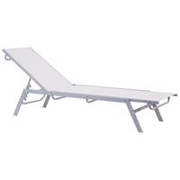 GARTENLIEGE Weiß Noli - Weiß, Metall (53/32/154cm) - Beliani