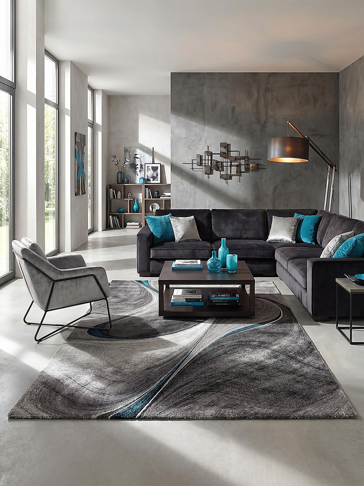 KURZFLORTEPPICH Abstrakt BIENO Polypropylen Grau 200 x 290 cm - Grau, Textil (200/290cm) - KADIMA DESIGN