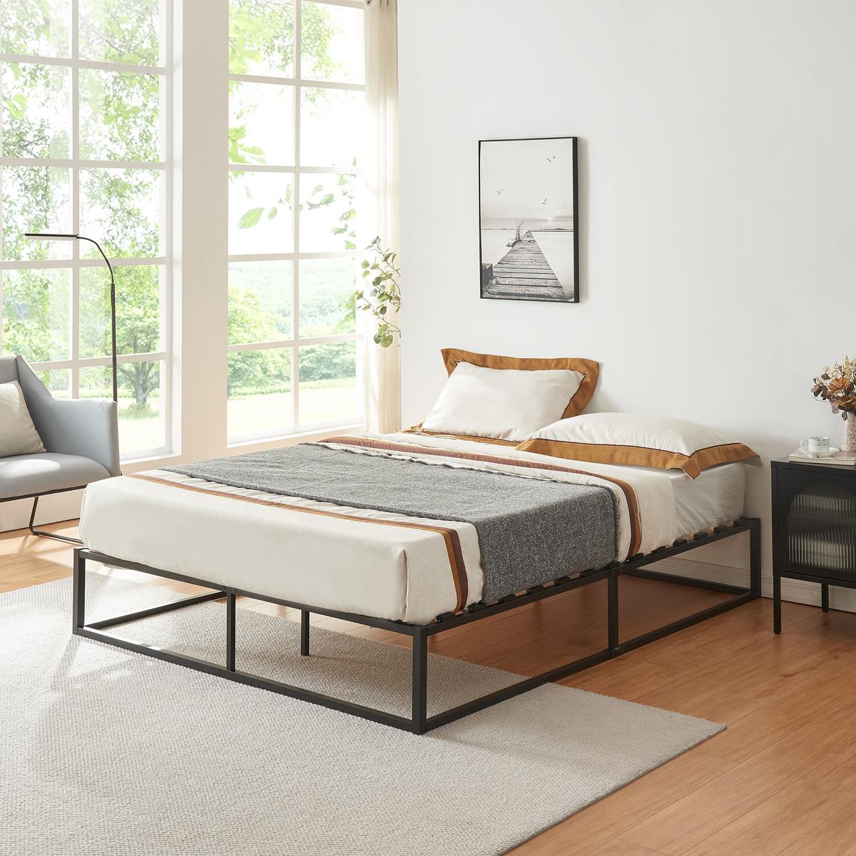 METALLBETT Kreta - Schwarz, Metall (180/200cm) - [en.casa]