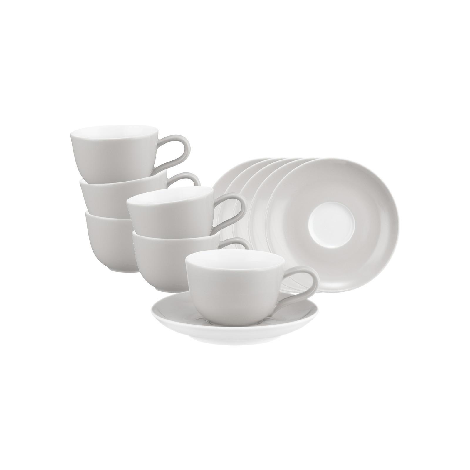 ESPRESSOTASSE MIT UNTERTASSE Liberty Pure Colors New Grey 90 ml 6er Set - Grau, Keramik (12/6.6/12cm) - Seltmann Weiden